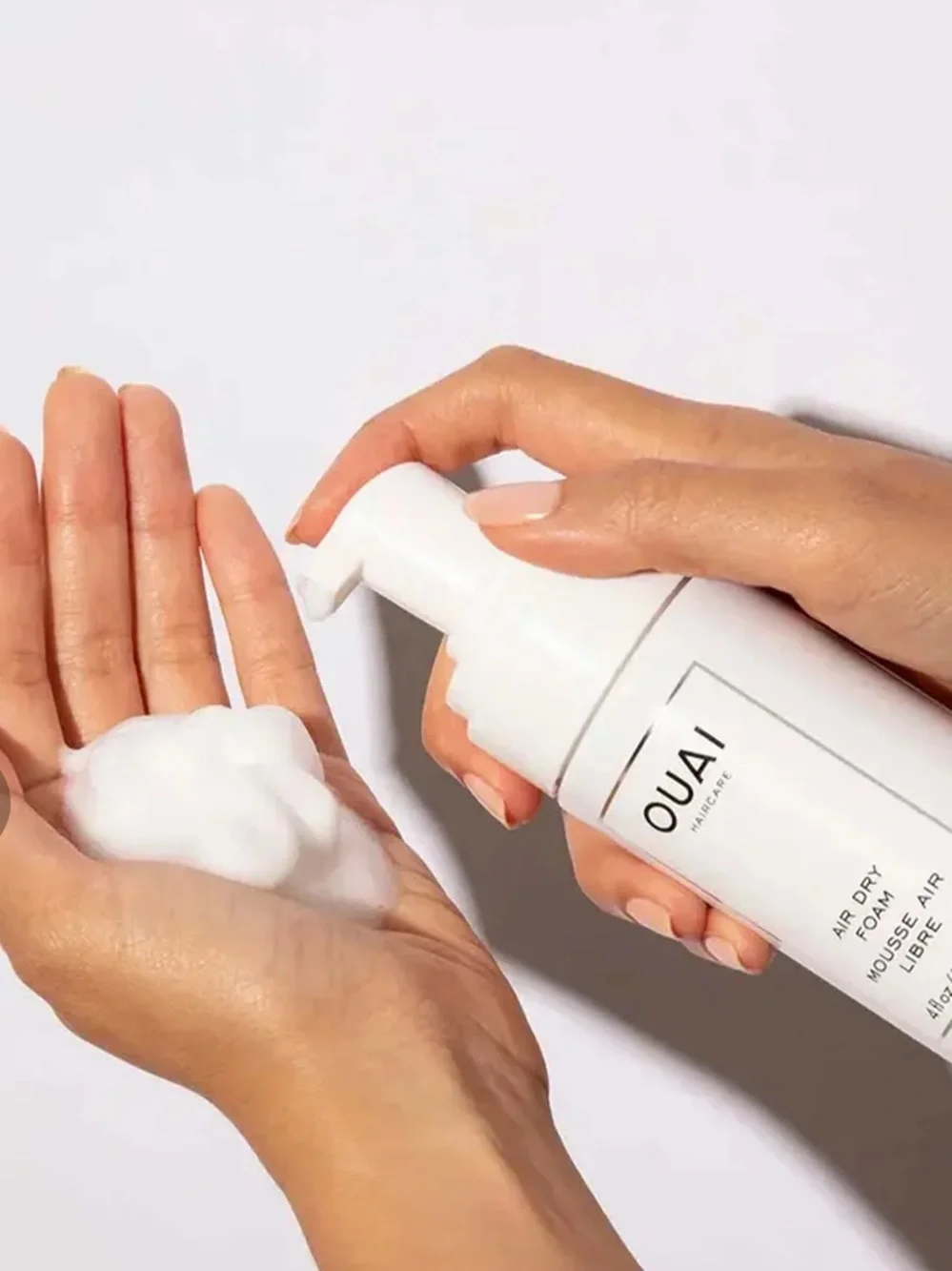 OUAI Air Dry Foam time saving perfect for naturally wavy hair get beachy waves